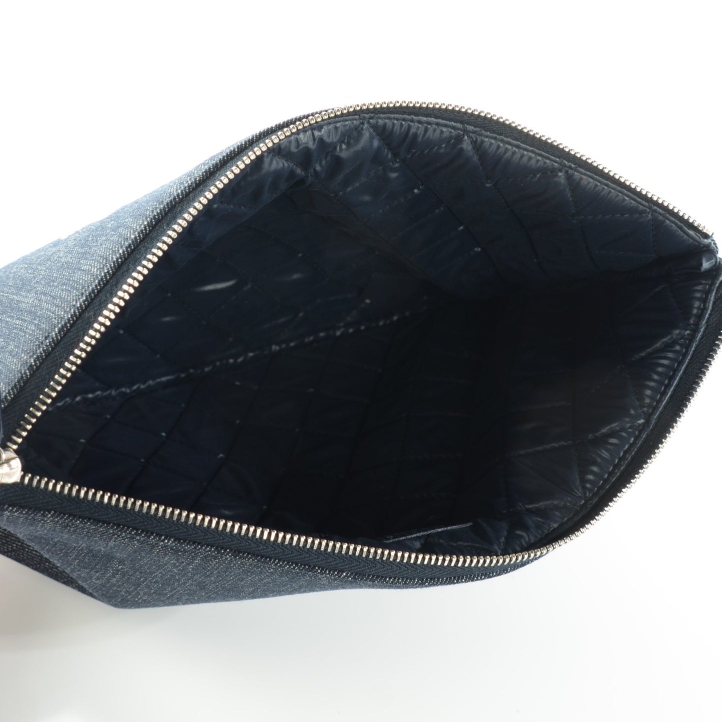 Denim Large Deauville Pouch Dark Blue