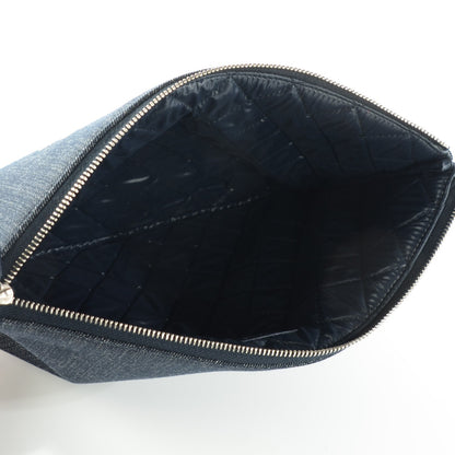 Chanel Denim Large Deauville Pouch Dark Blue 7 of 7
