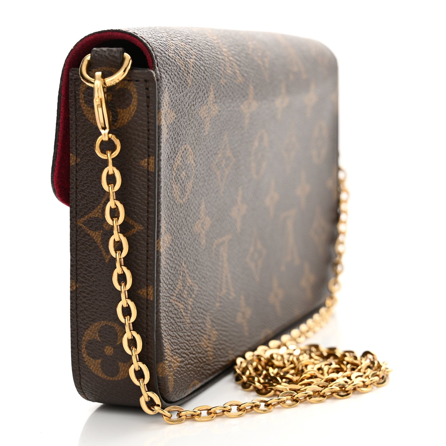 Monogram Pochette Felicie Chain Wallet Fuchsia