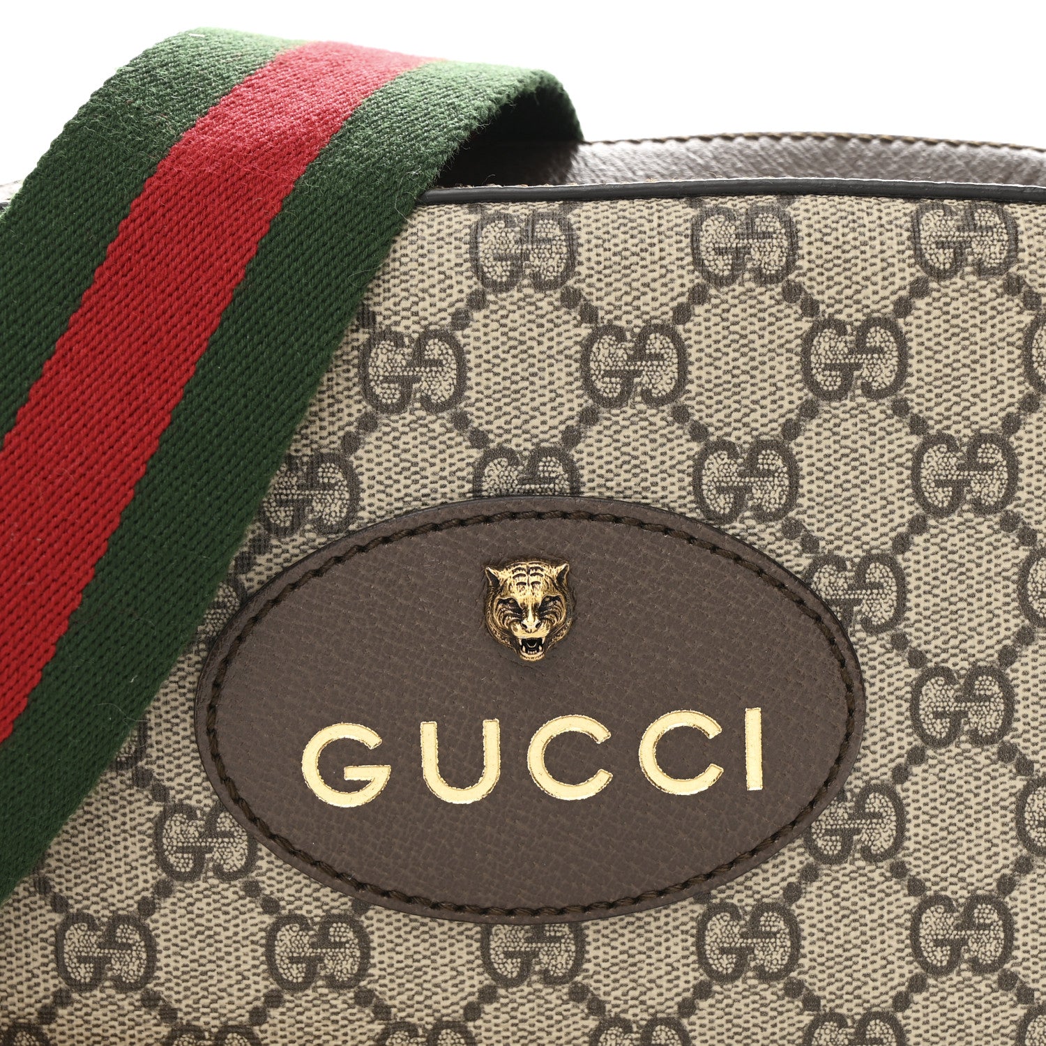 Gucci GG Supreme Monogram Web Neo Vintage Shoulder Bag Beige New Acero Crop 8 of 11