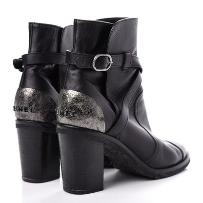 Chanel Lambskin CC Buckle Short Boots 39 Black 4 of 11