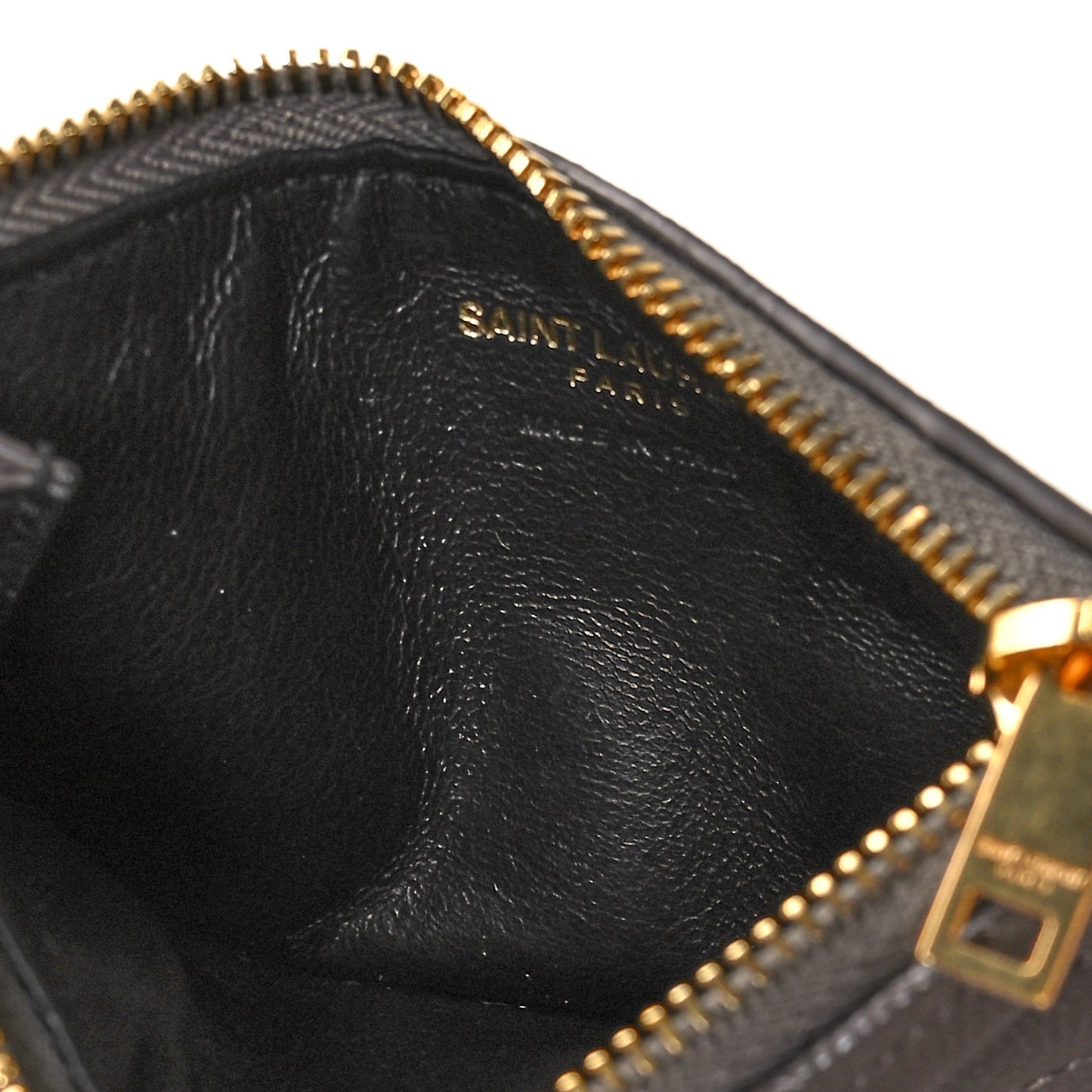 Grain De Poudre Matelasse Chevron Monogram Fragments Zippered Card Case Fog