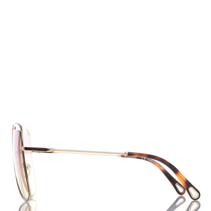 Chloe Poppy Aviator Sunglasses CE 130S Gold Havana 3 of 7