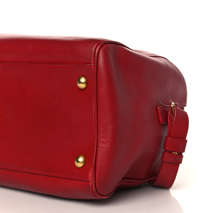 Saint Laurent Calfskin Classic Duffle 6 Red 9 of 14