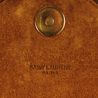 Saint Laurent Suede Fringe Small Monogram Satchel Light Ocre 7 of 8