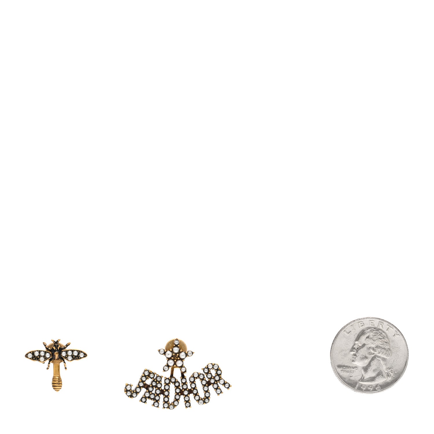Christian Dior Metal Pearl J'adior Earrings Aged Gold 2 of 5