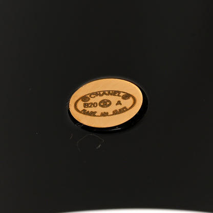 Chanel Resin CC Paris Button Cuff Bracelet Black Gold 4 of 5