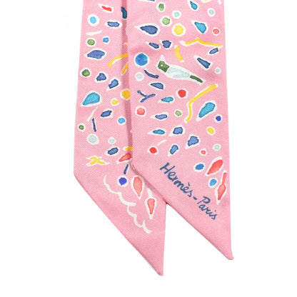 Hermes Silk Isola Di Primavera Twilly Rose Bleu Multicolor 2 of 4