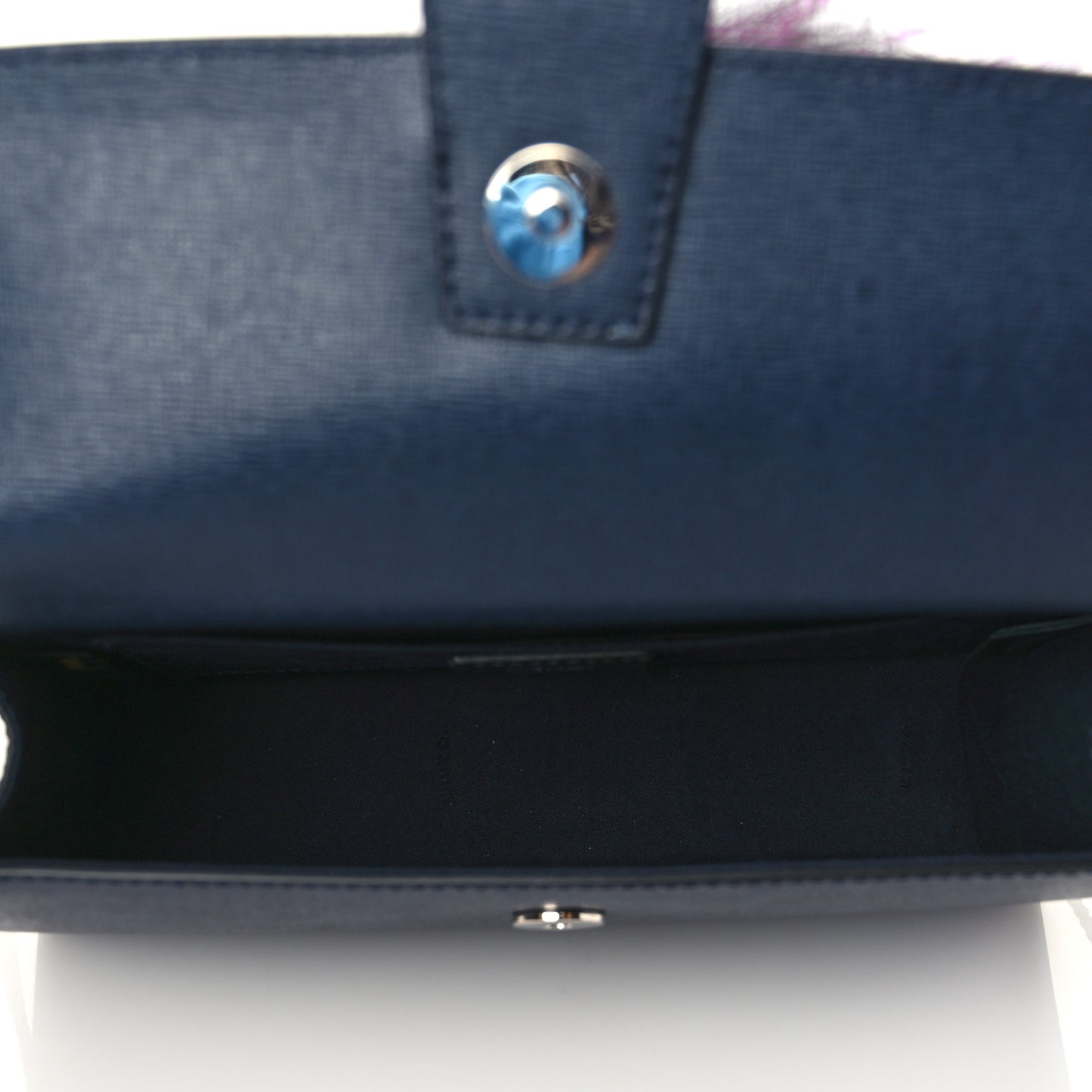 Vitello Elite Fur Demi Jour Shoulder Bag Navy