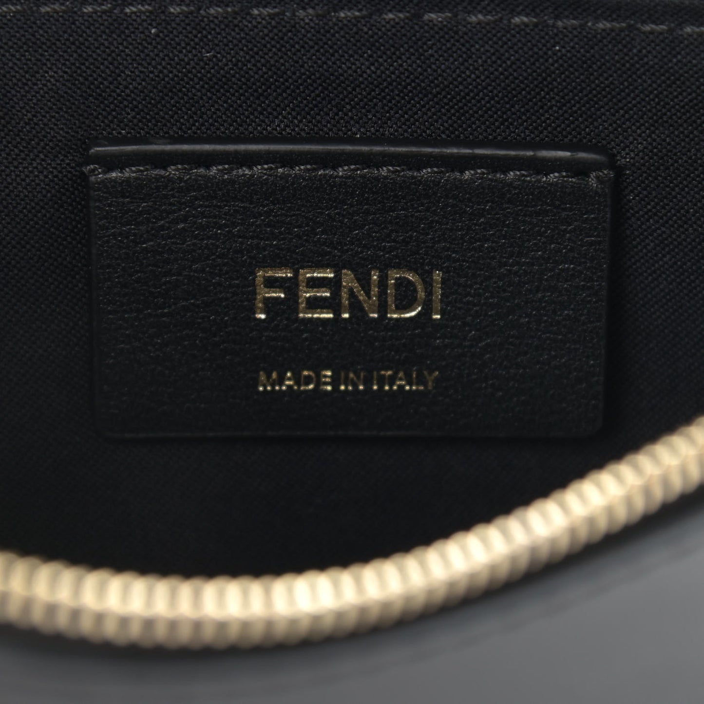 Vitello Liberty F is Fendi Bi-Color FF 1974 Embossed Medium Envelope Wallet On Chain Black Maya
