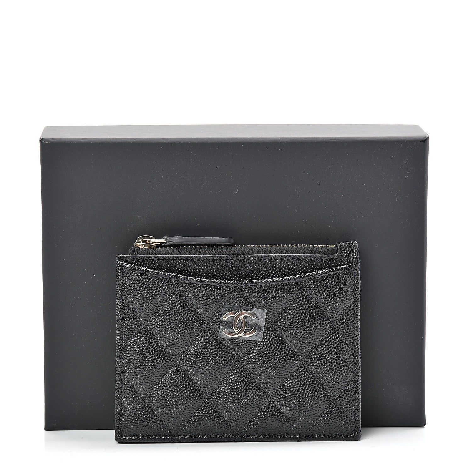 Chanel Caviar Quilted CC Zip Card Holder Black 7 of 7