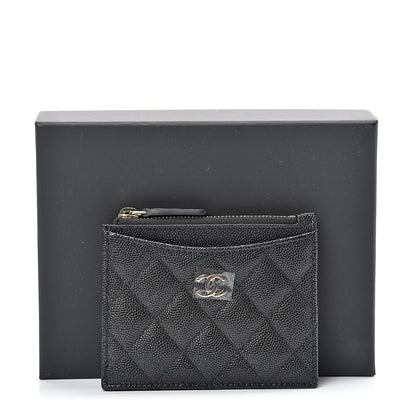 Chanel Caviar Quilted CC Zip Card Holder Black 7 of 7