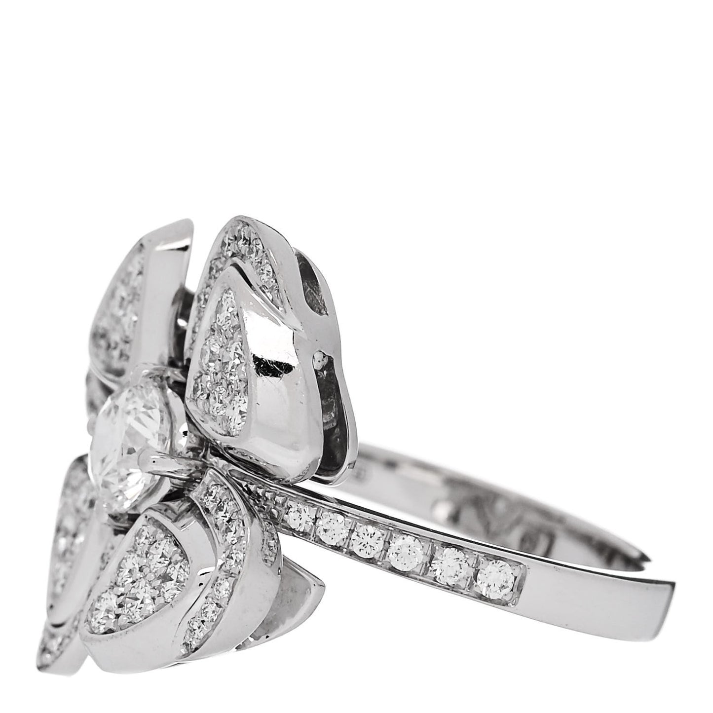 18K White Gold Diamond Fiorever Pave Ring 54 6.75