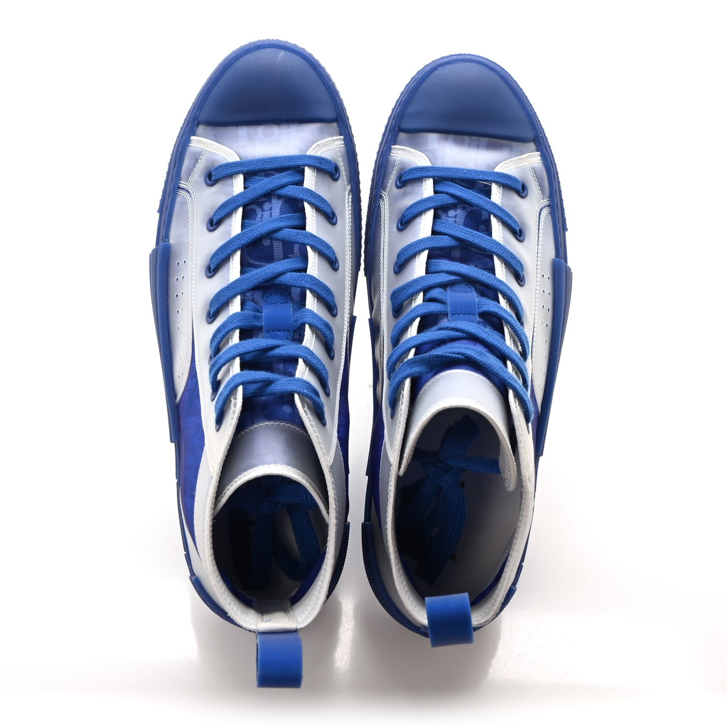 Technical Canvas Oblique Mens B23 High Top Sneakers 44 Blue