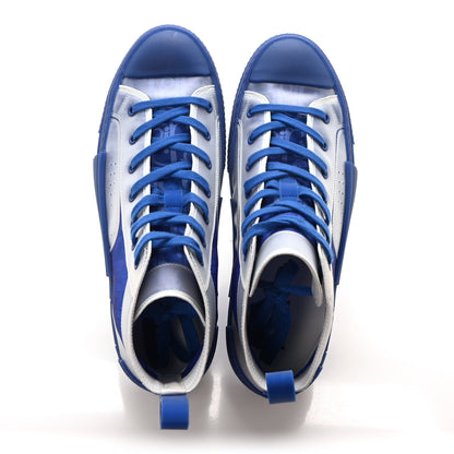 Christian Dior Technical Canvas Oblique Mens B23 High Top Sneakers 44 Blue 2 of 9