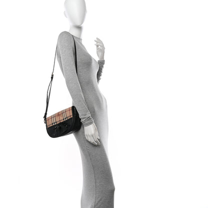 Burberry Haymarket Check Maydown Crossbody Bag Black 2 of 15