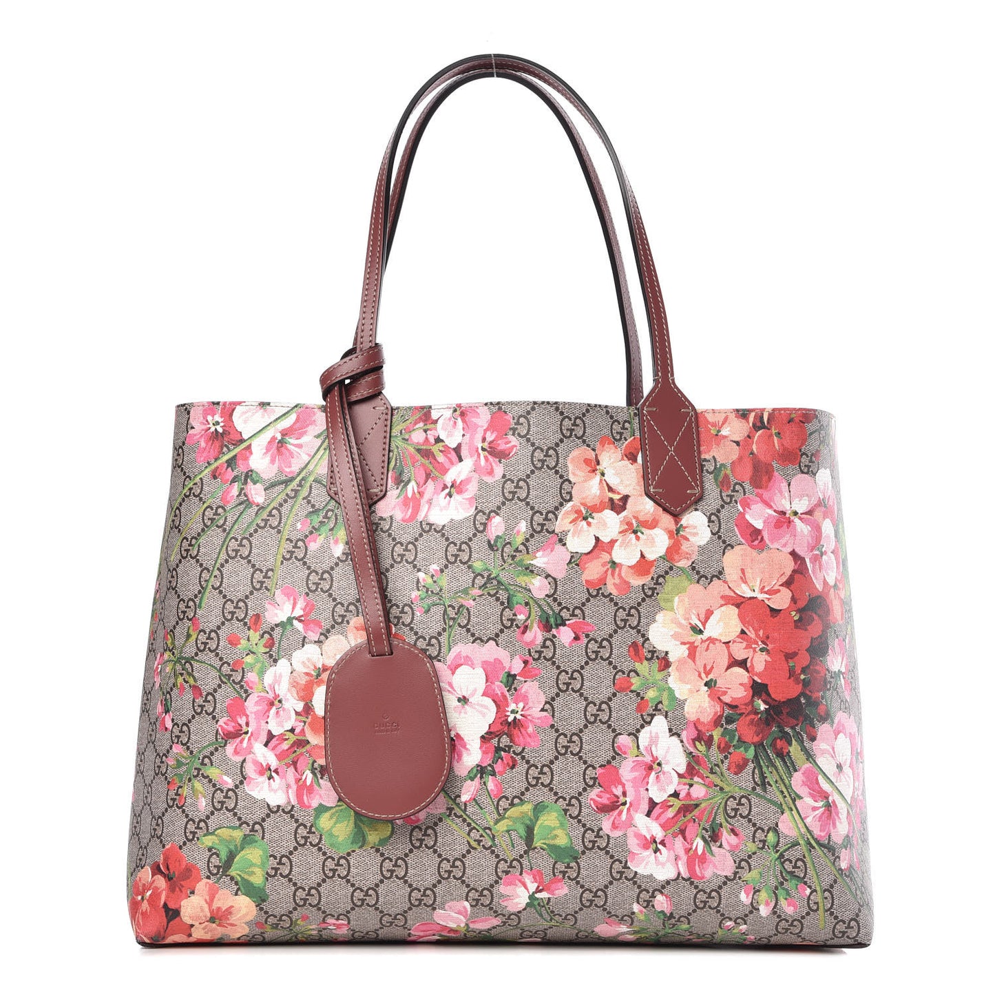 GG Supreme Monogram Blooms Medium Reversible Tote Beige Multicolor Dry Rose