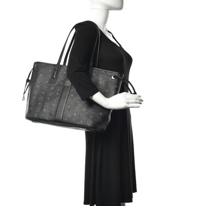 MCM Visetos Large Liz Reversible Shopper Tote Black 2 of 15