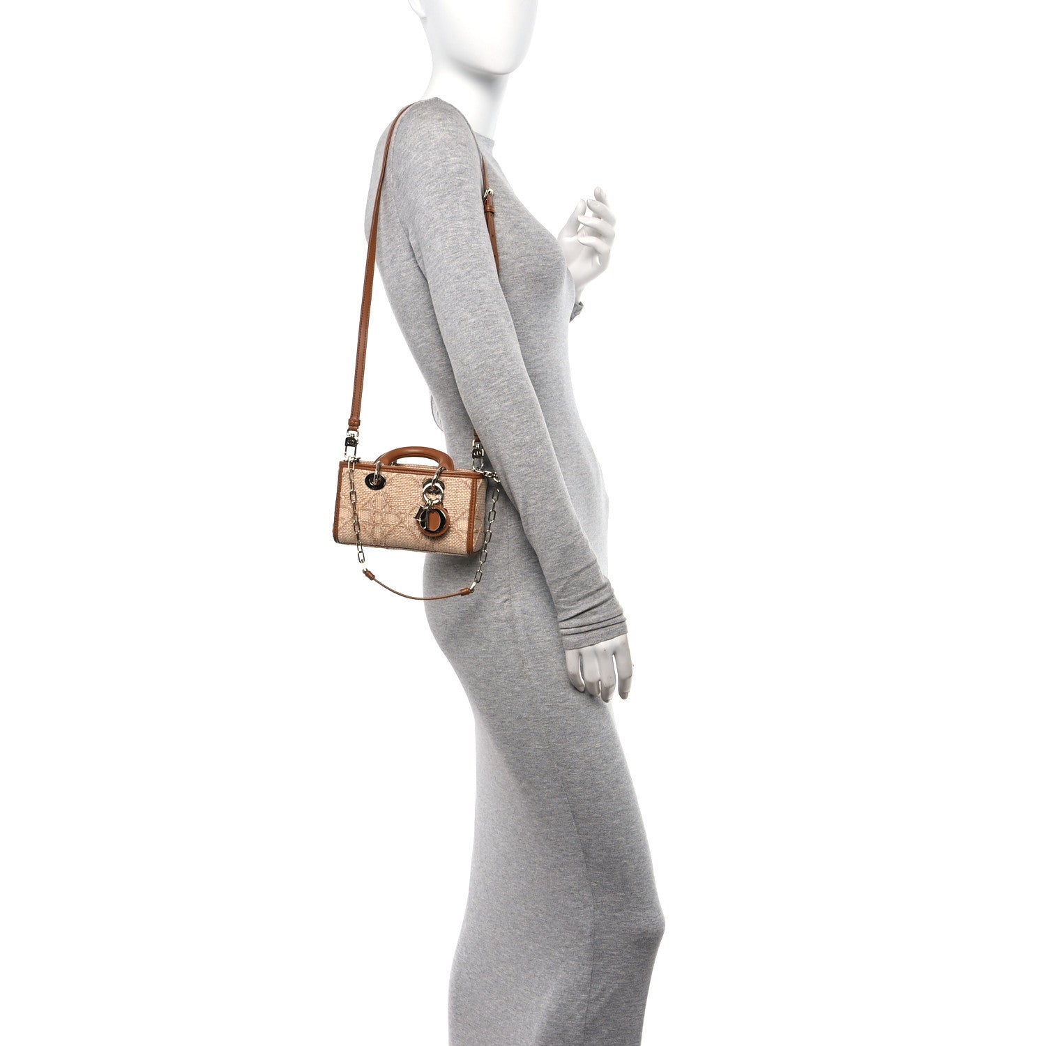 Christian Dior Raffia Micro Cannage Lady D-Joy Natural 2 of 9
