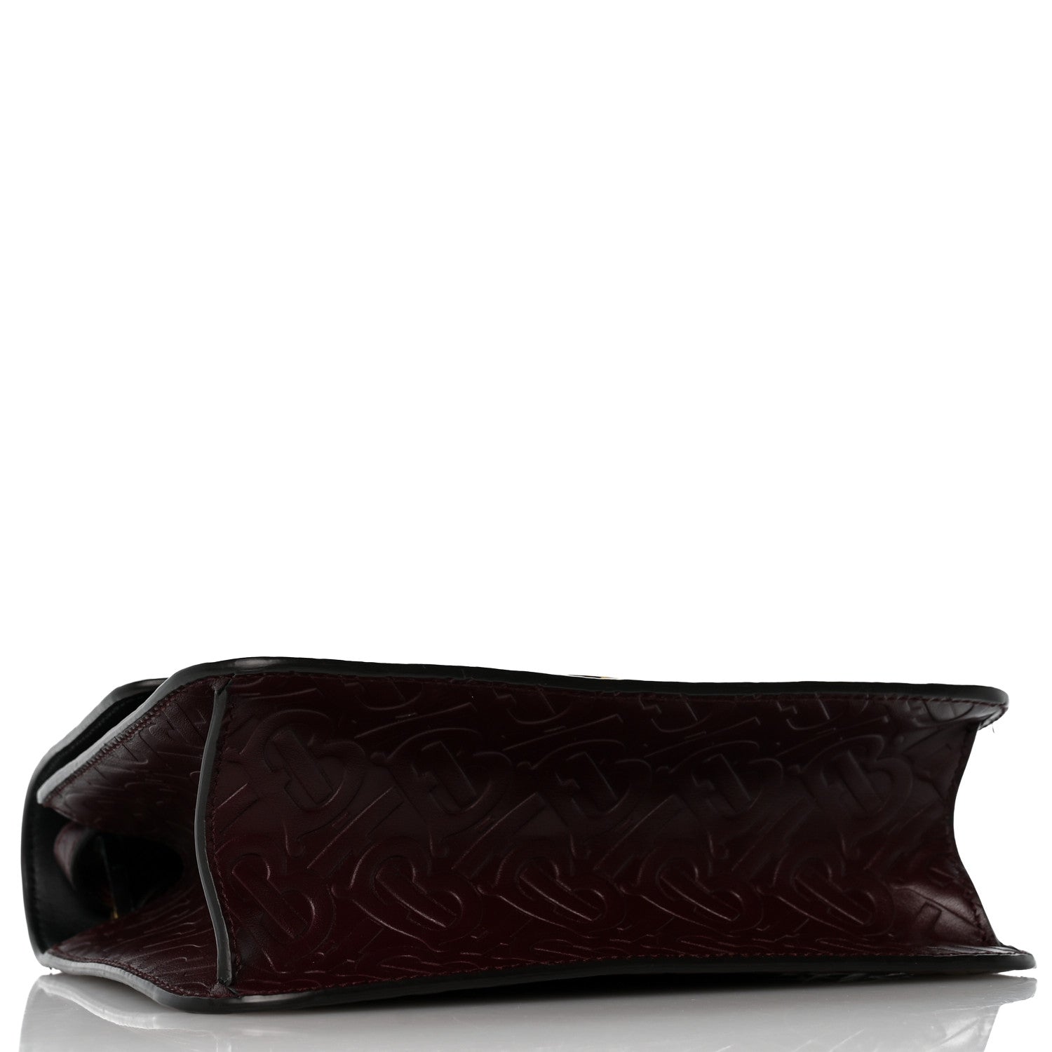 Burberry Calfskin Monogram Embossed TB Bag Oxblood 4 of 11