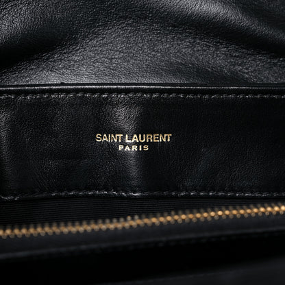 Saint Laurent Calfskin Y Quilted Monogram Small Loulou Chain Satchel Black 7 of 10