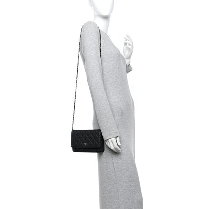 Chanel Caviar Quilted Wallet on Chain WOC Black 2 of 13