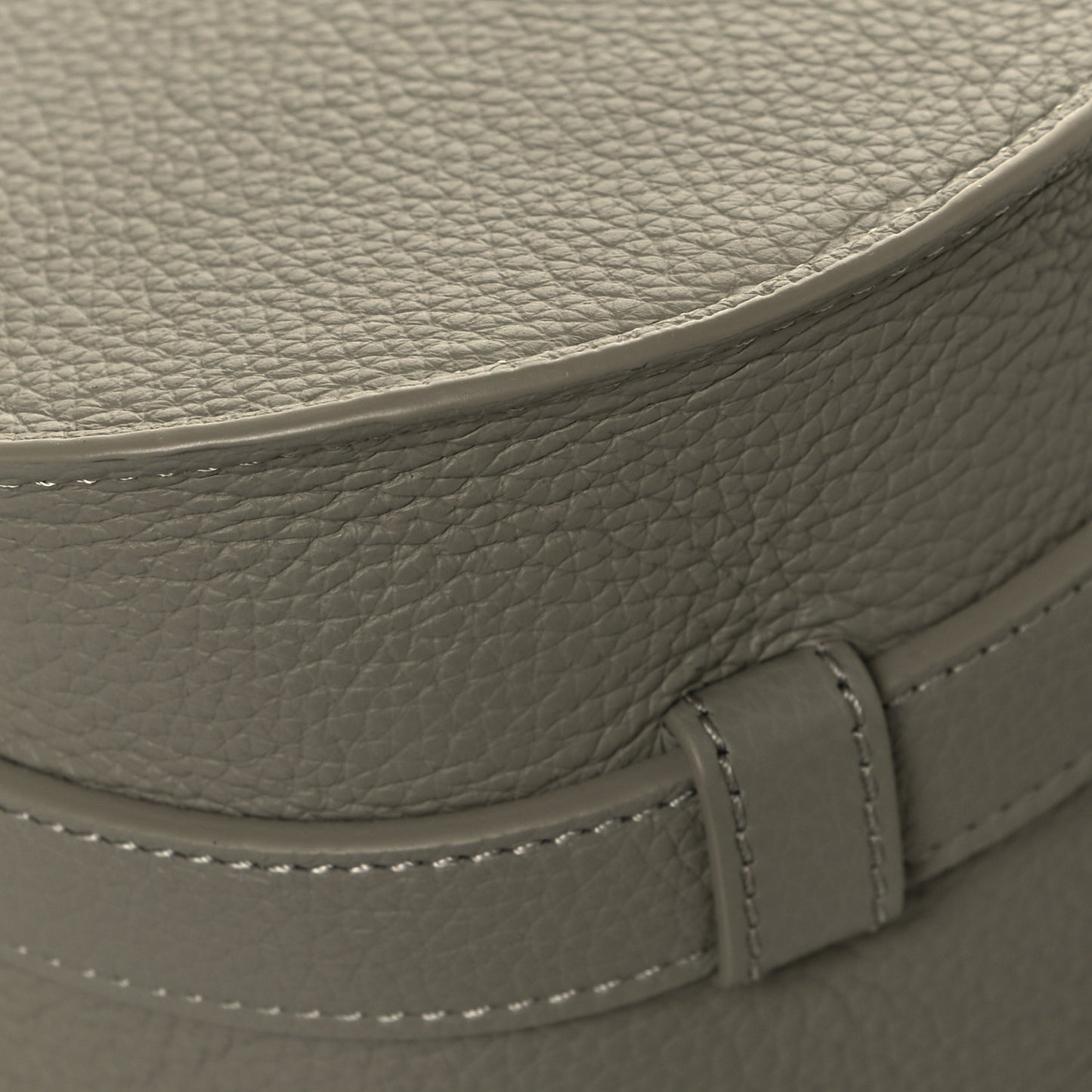 Calfskin Embroidery Mini Marcie Round Crossbody Bag Slate Green