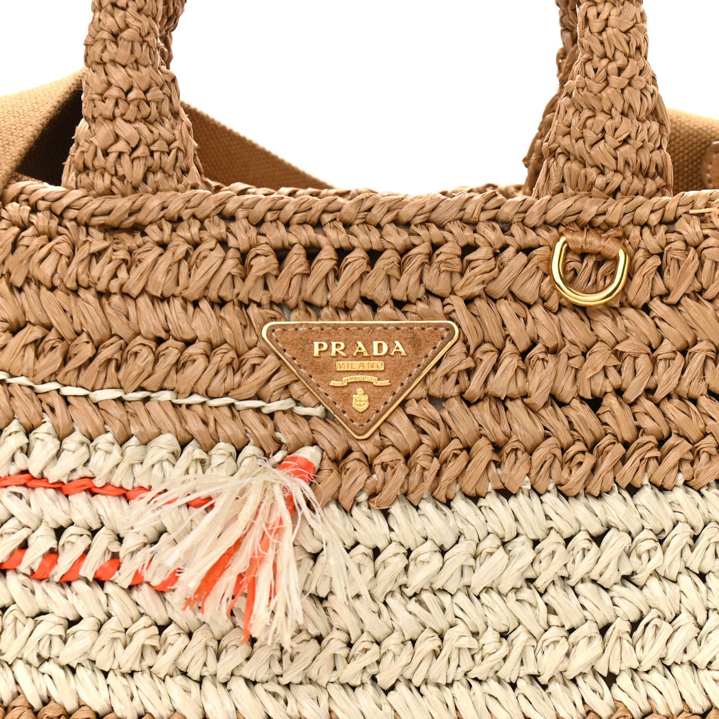 Raffia Woven Tote Naturale Caramel