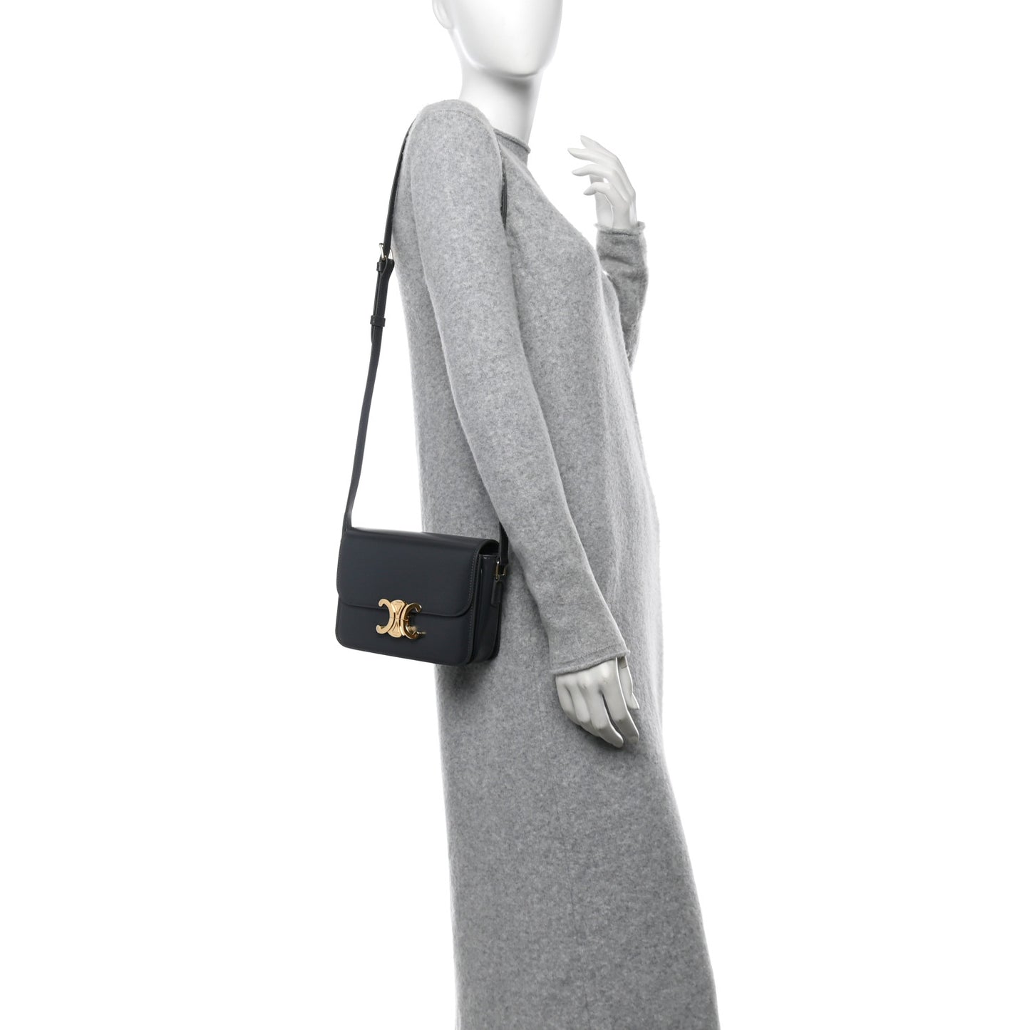 Shiny Calfskin Teen Triomphe Dark Grey