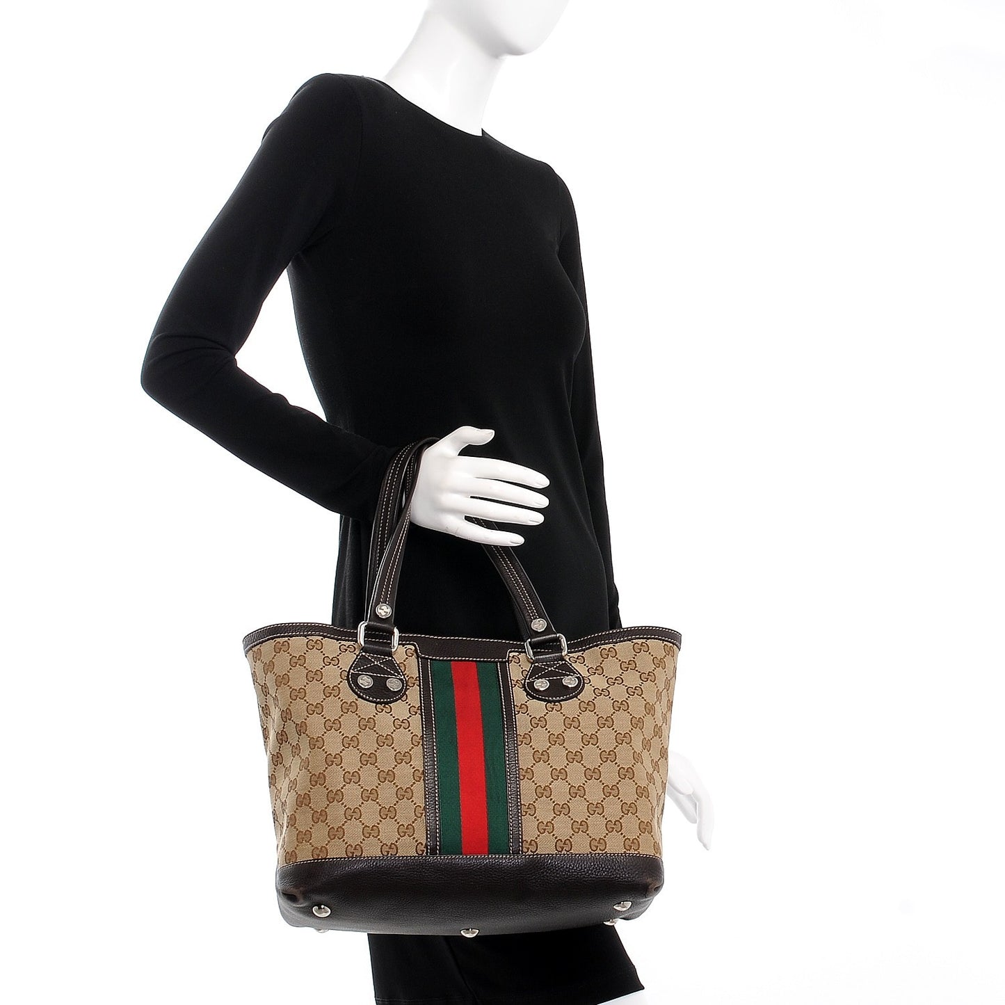 Monogram Web Sunset Tote Dark Brown