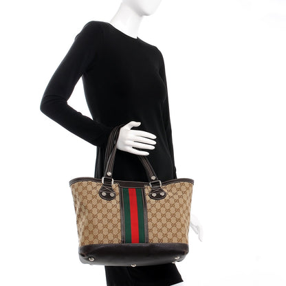 Gucci Monogram Web Sunset Tote Dark Brown 2 of 11