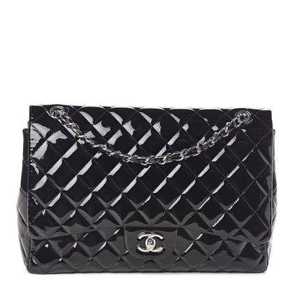 Chanel Patent Quilted Maxi Single Flap Black 1 of 10