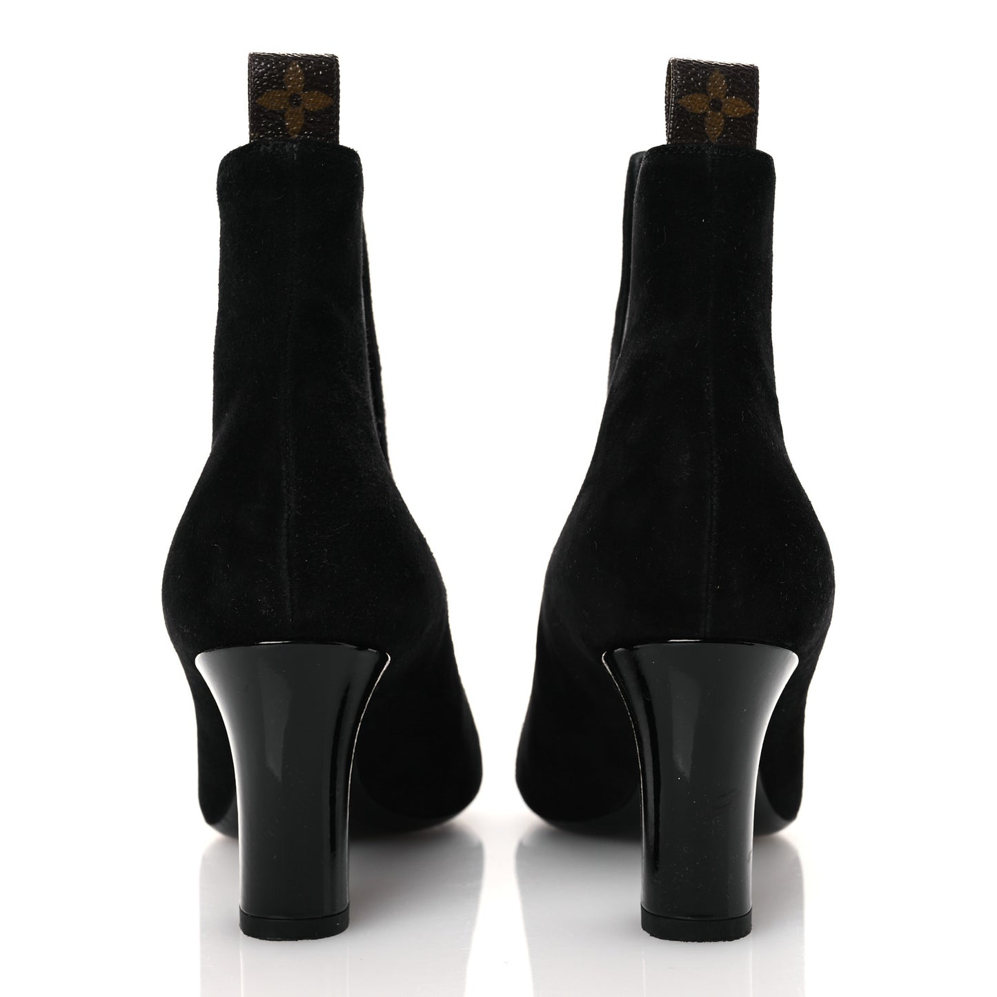 Suede Monogram Uniformes Cap Toe Chelsea 75mm Ankle Boots 37.5 Black