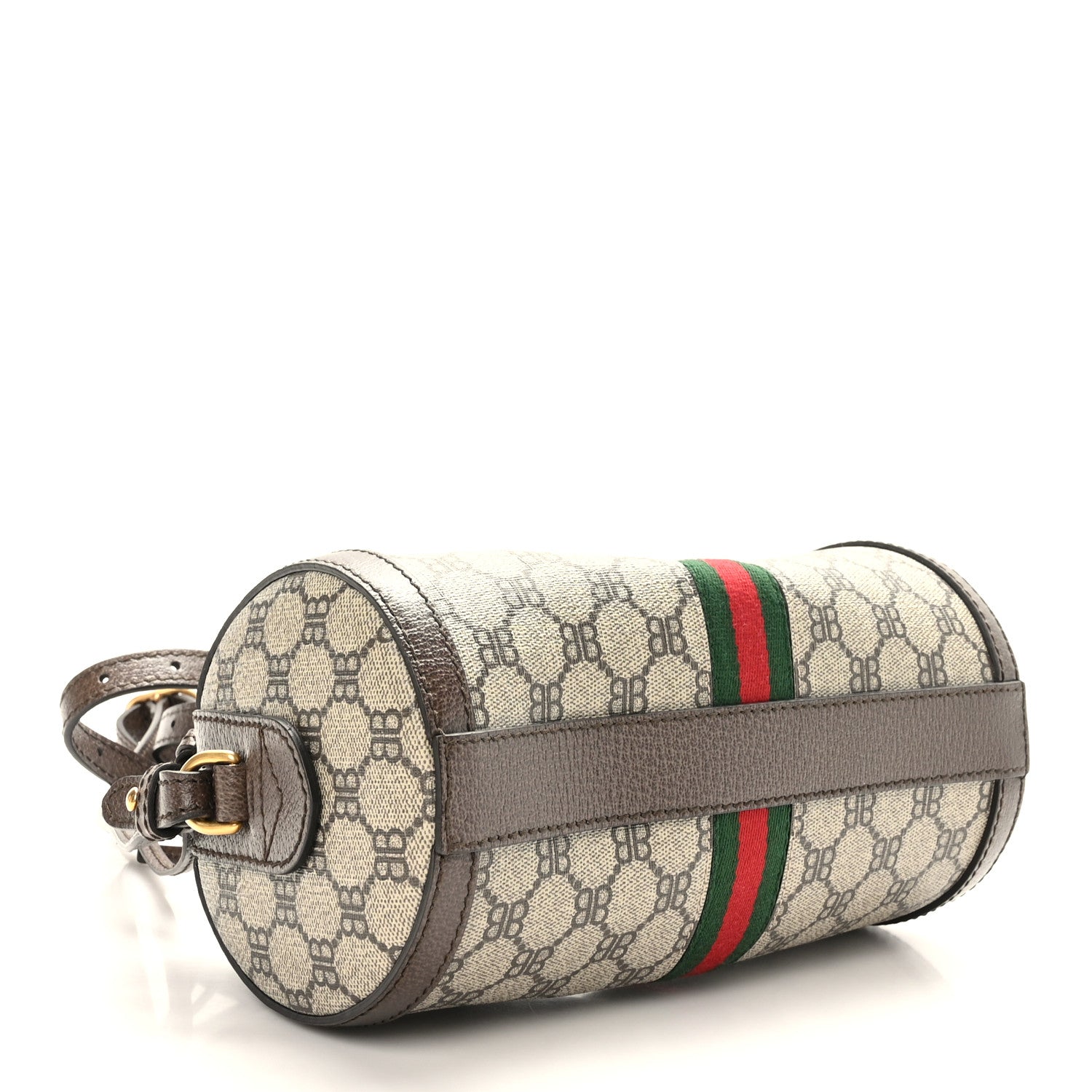 Gucci X BALENCIAGA BB Supreme Monogram Web Small Ophidia Boston Bag Beige New Acero 4 of 9