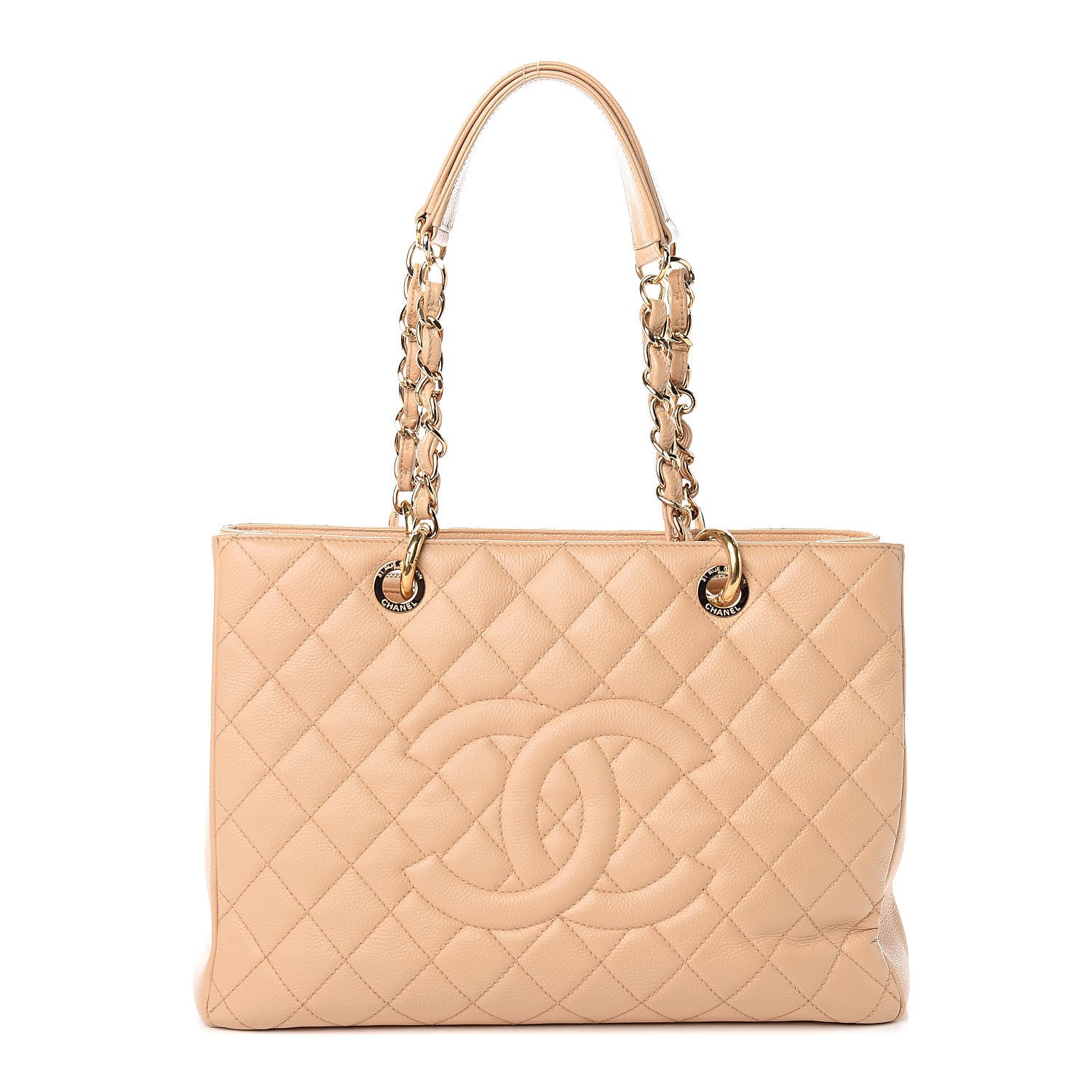 Chanel Caviar Quilted Grand Shopping Tote GST Beige 1 of 14