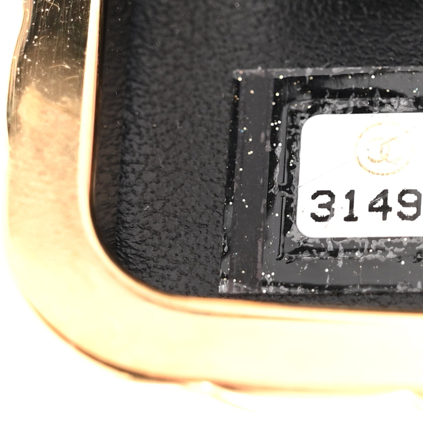 Glazed Goatskin Quilted Small Box With Chain Black