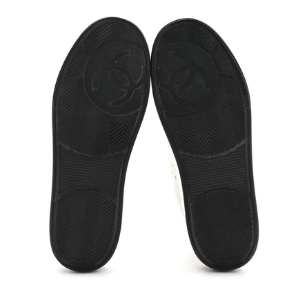 Chanel Calfskin Womens Logo High Top Sneakers 40 Black White 12 of 22