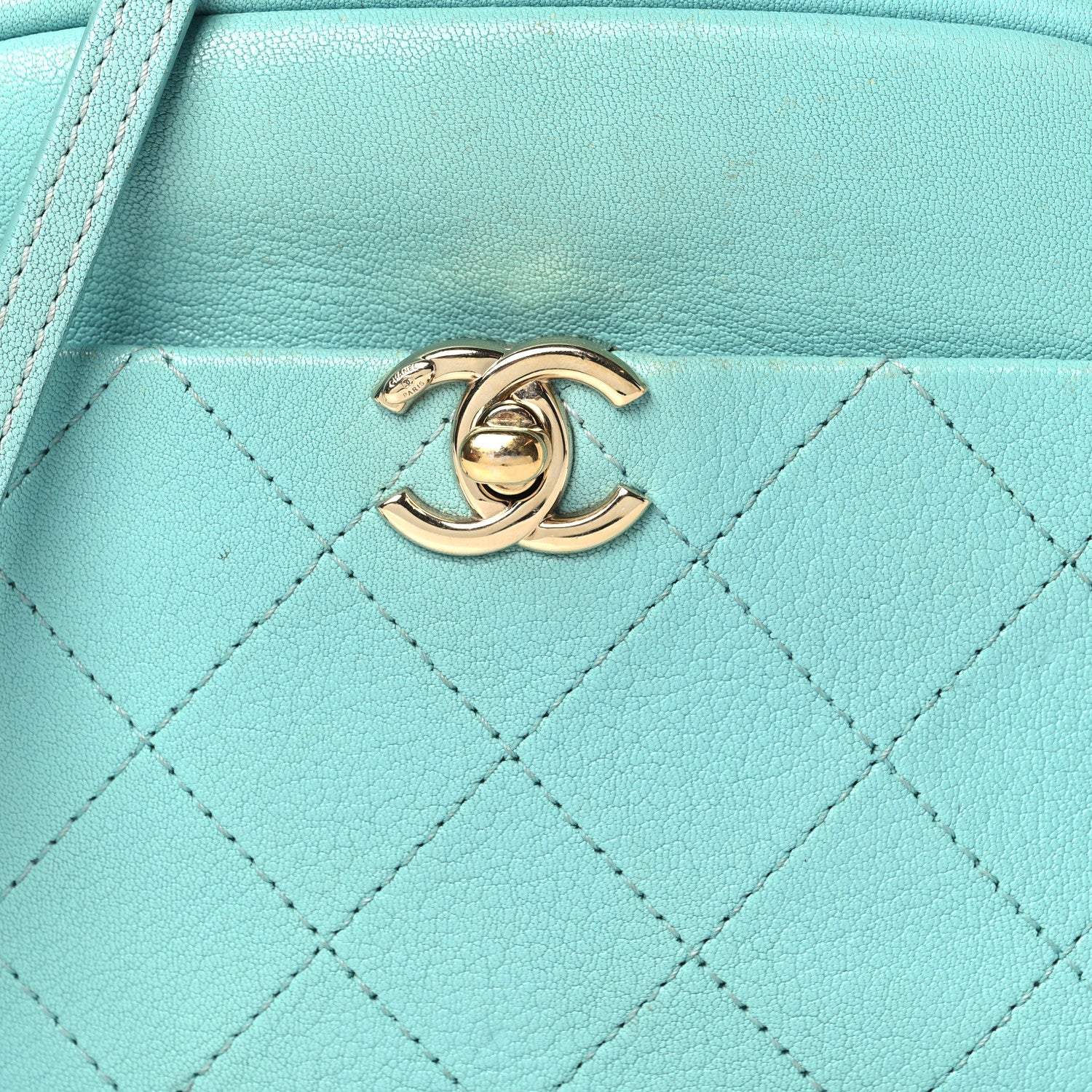 Chanel Goatskin Quilted Small Casual Trip Camera Case Light Blue 8 of 11