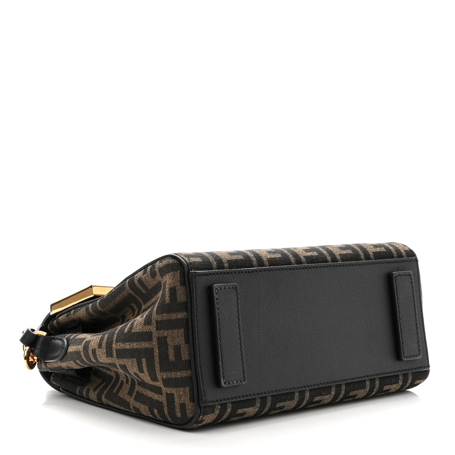 Versace X FENDI Grained Calfskin Fendace Medium La Medusa Top Handle Bag Black Brown 4 of 11