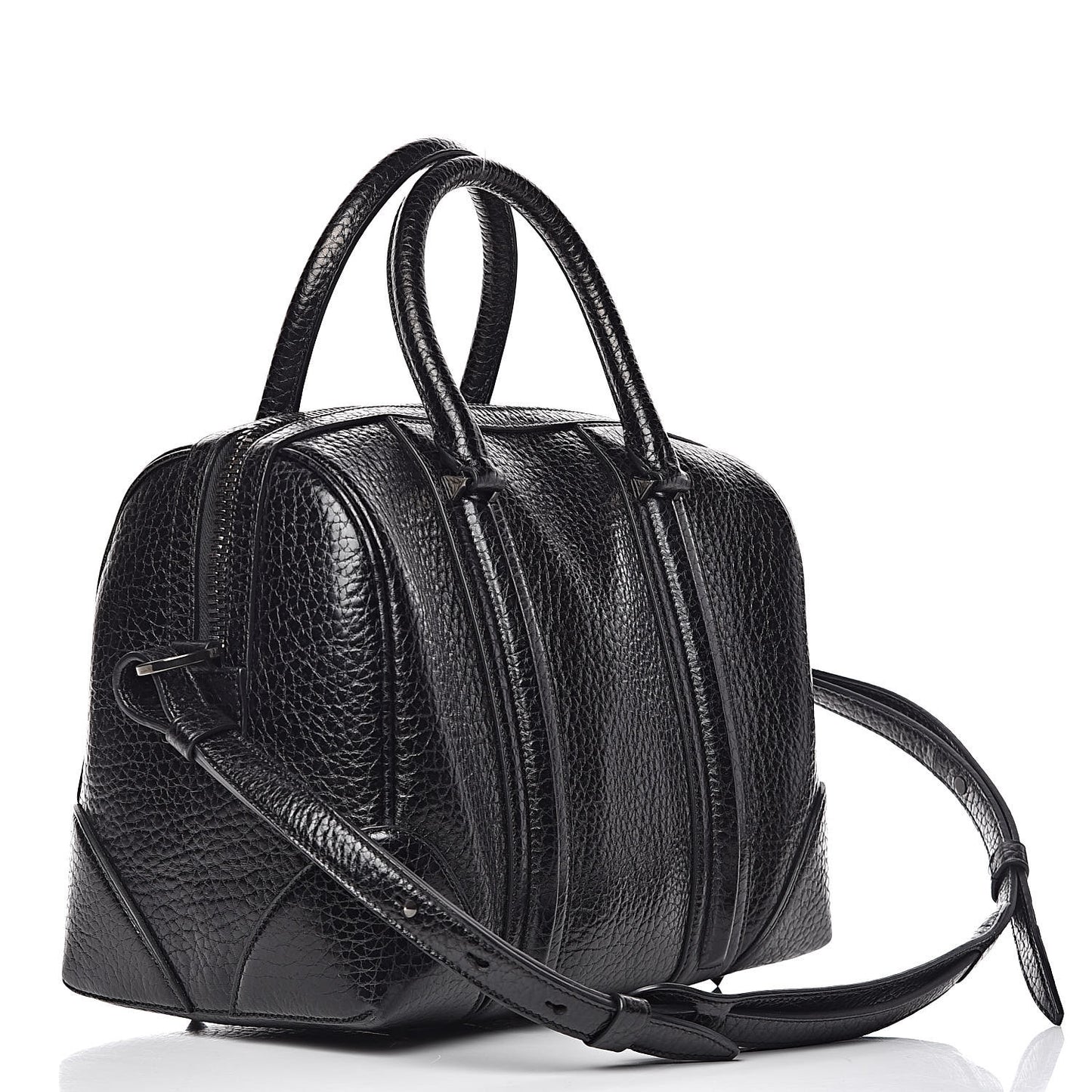 Glazed Pebbled Calfskin Medium Lucrezia Black