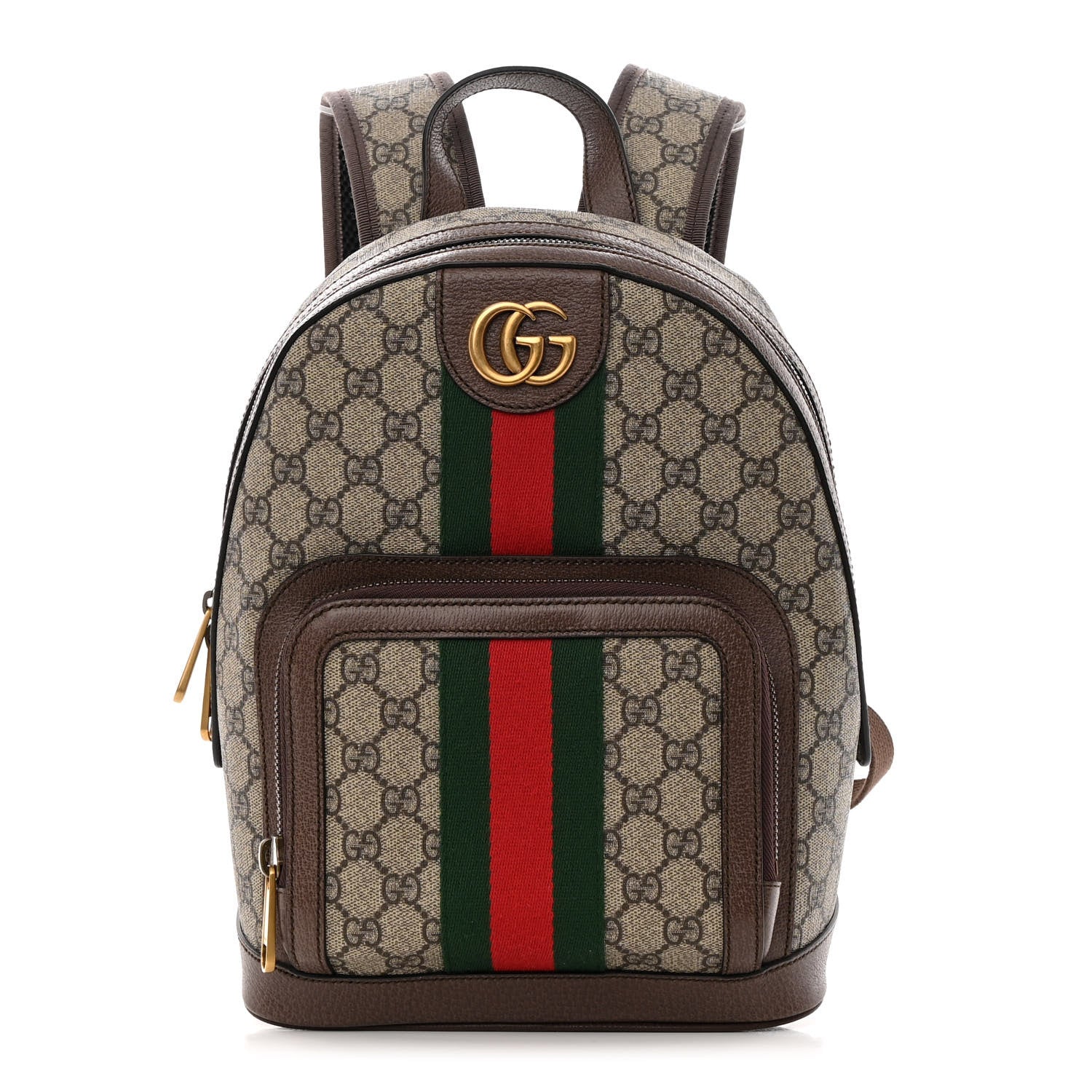 Gucci GG Supreme Monogram Calfskin Web Small Ophidia Day Backpack Beige Ebony New Acero 1 of 11