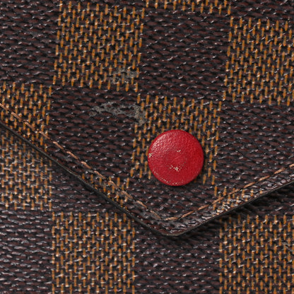 Louis Vuitton Damier Ebene Victorine Wallet Red 14 of 14