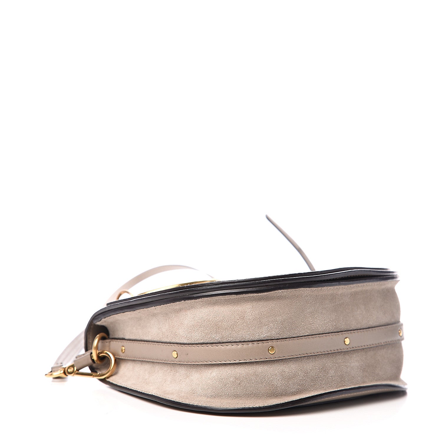 Chloe Calfskin Suede Medium Nile Bracelet Bag Motty Grey 3 of 10