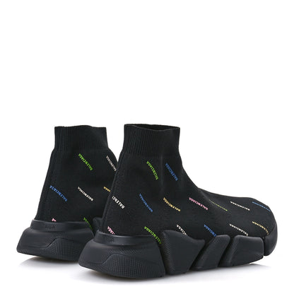 Balenciaga Technical 3D Recycled Knit Womens Speed 2.0 Sneakers 37 Black Multicolor 5 of 10