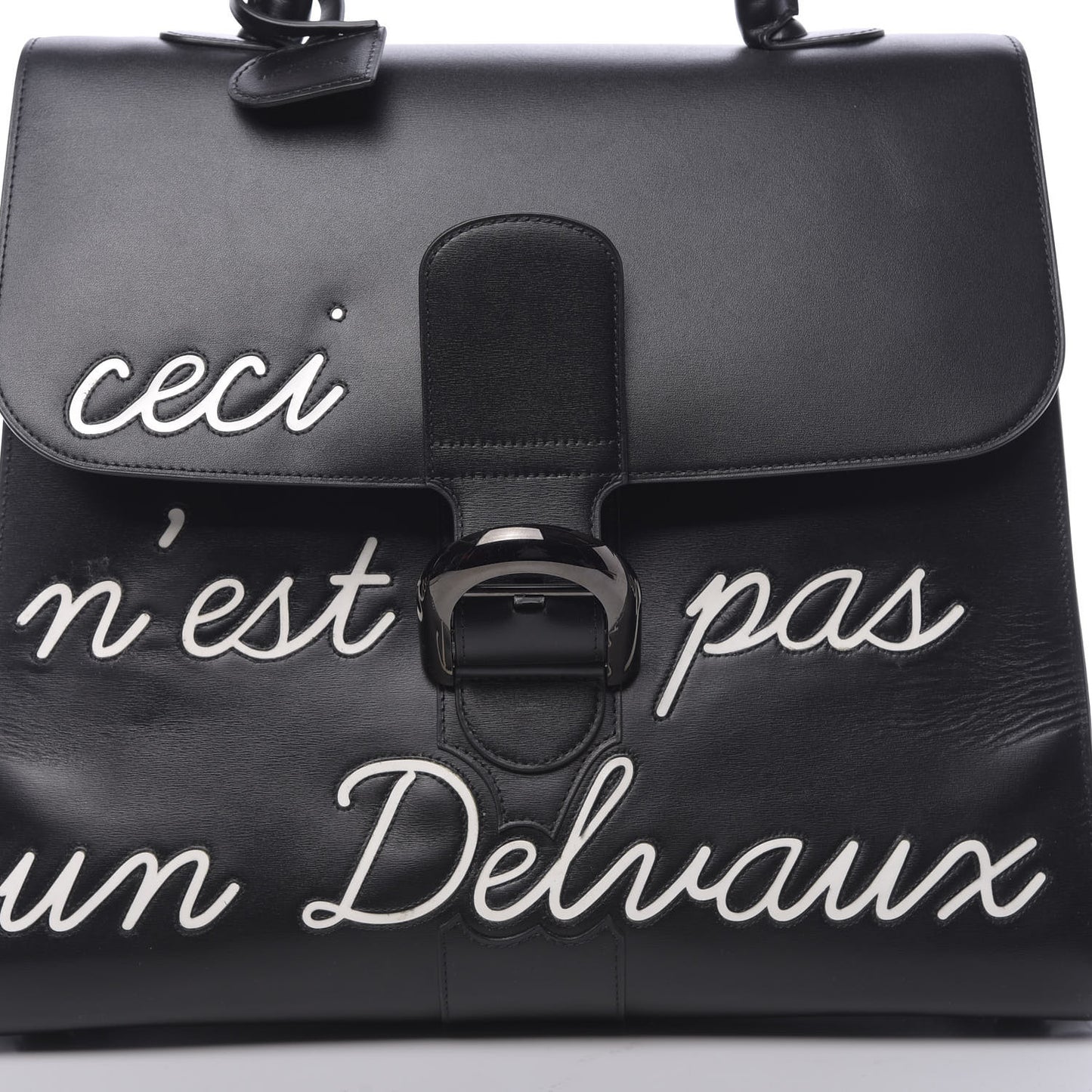 Calfskin GM L'Humour Brillant Satchel Black