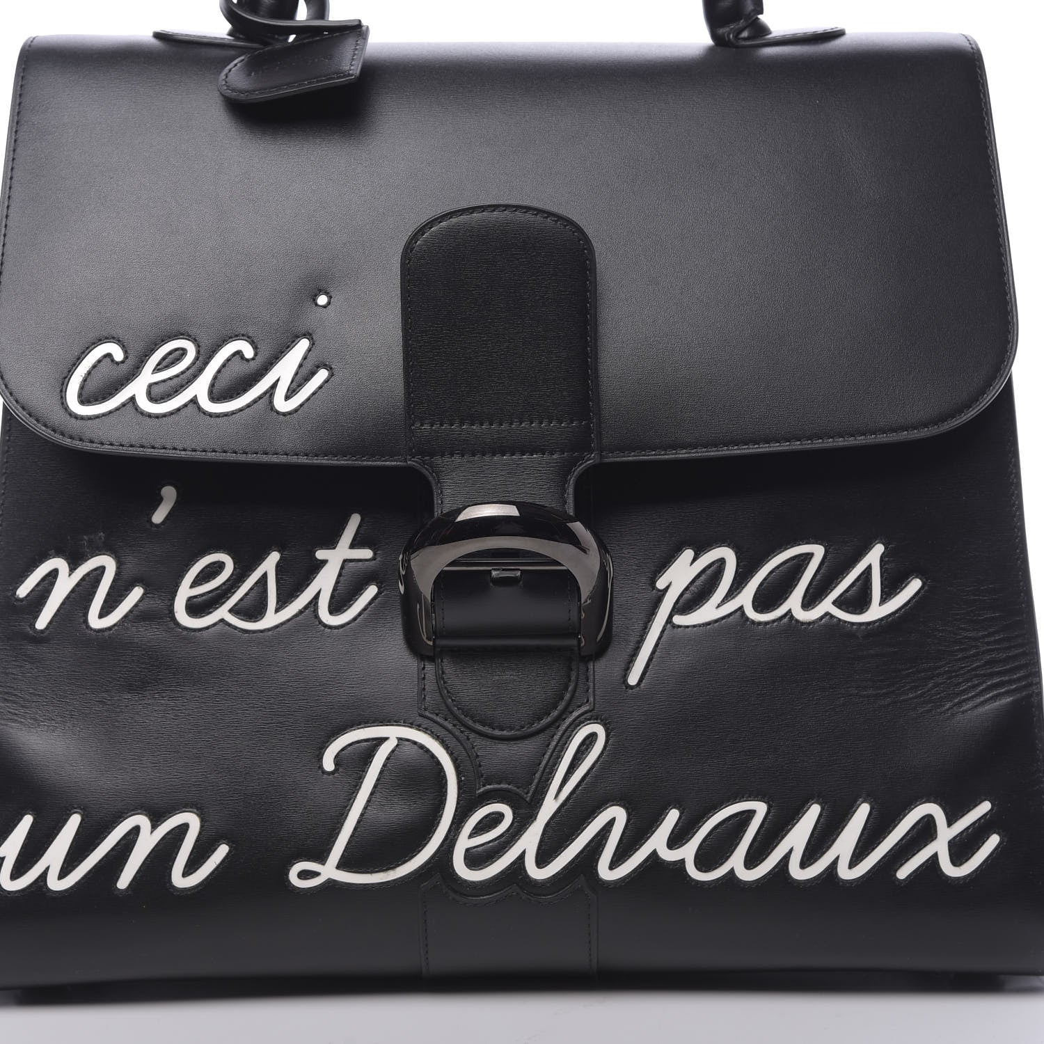 Delvaux Calfskin GM L'Humour Brillant Satchel Black 7 of 10
