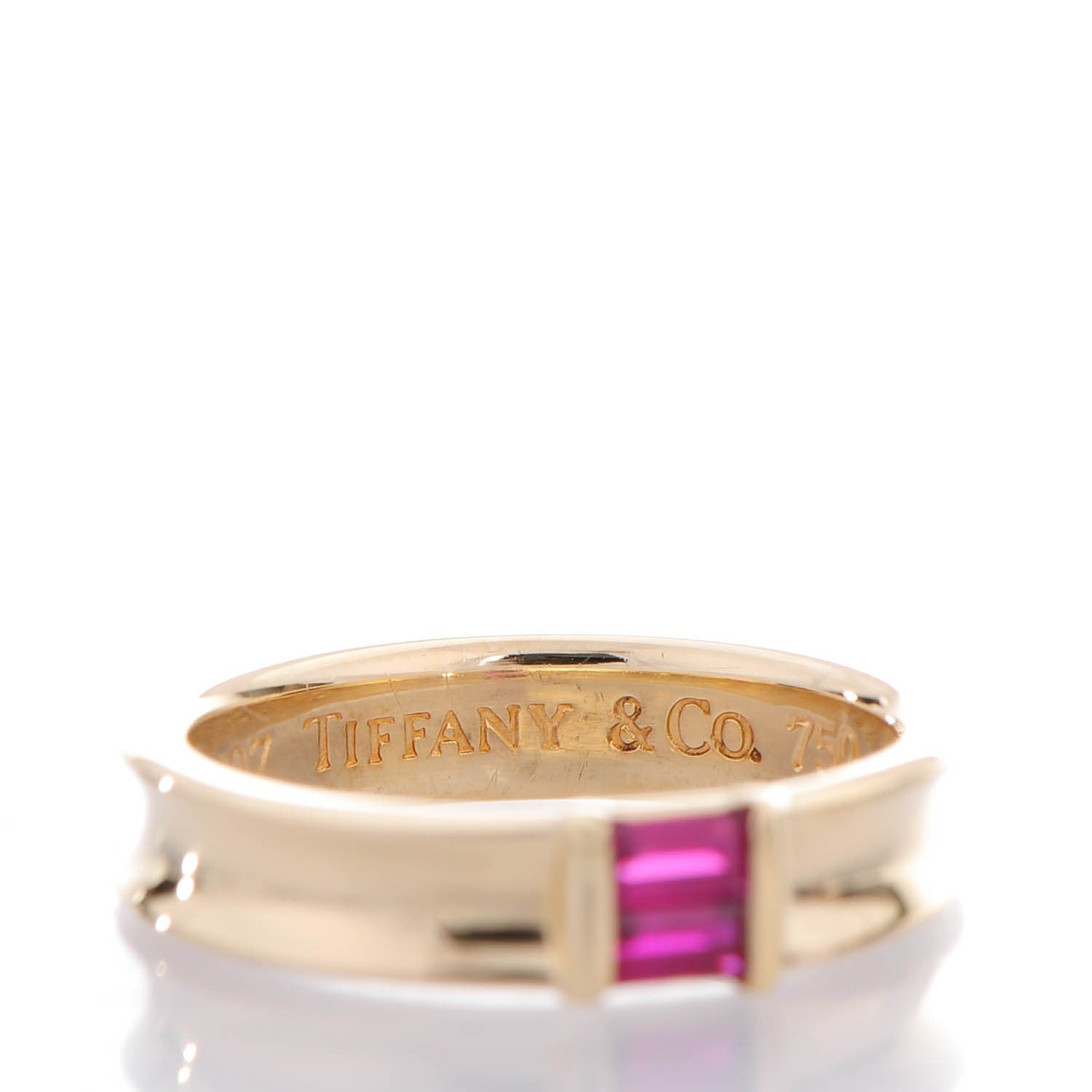 Tiffany 18K Yellow Gold Ruby Stacking Ring 54 7 6 of 7