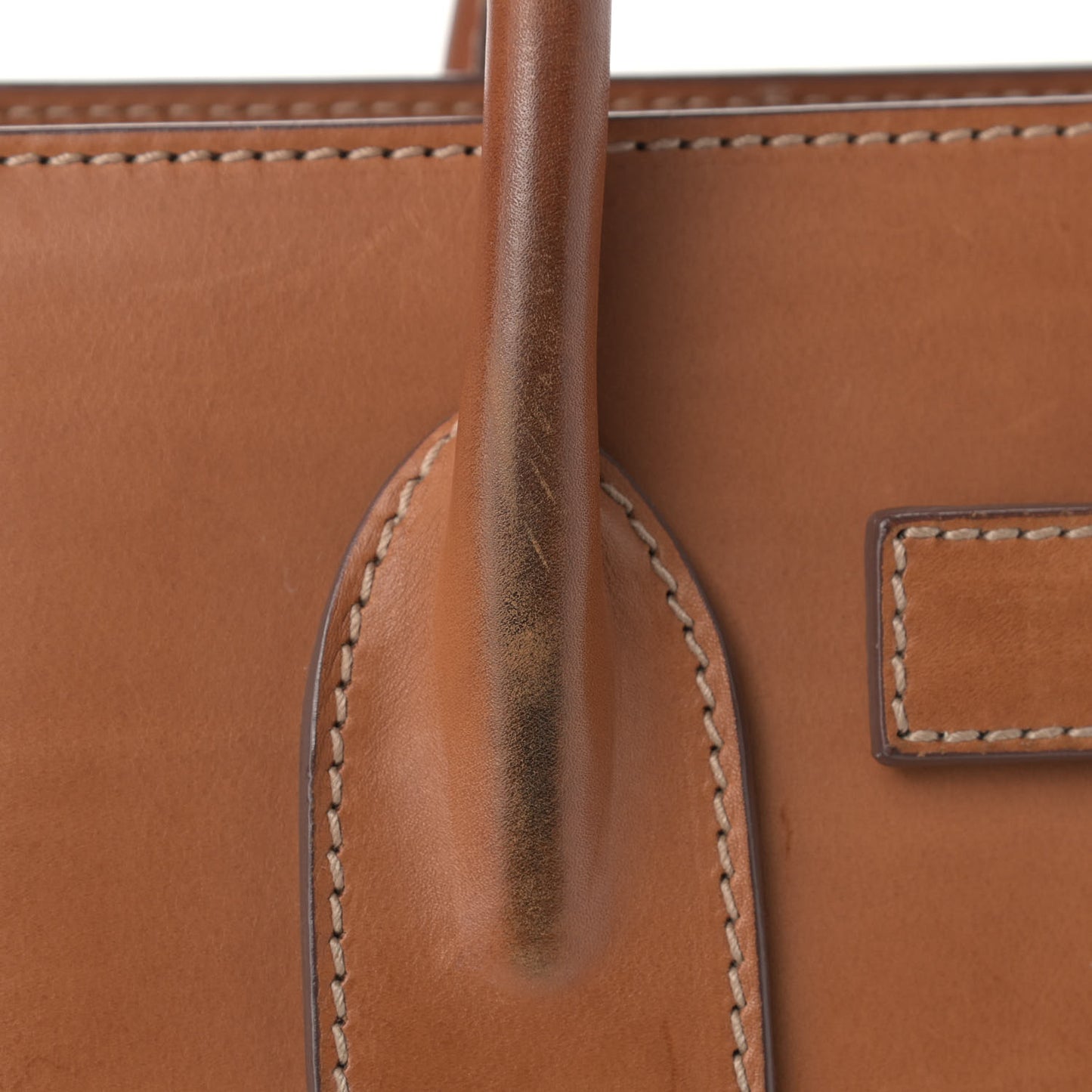 Calfskin Topstitch Small Sac De Jour Light Brown