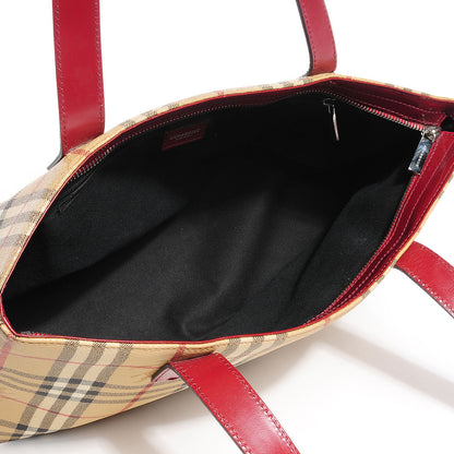 Burberry Haymarket Check Medium Tote Red 5 of 8