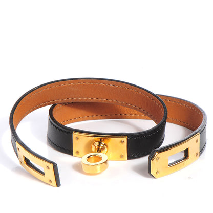 Hermes Chamonix Kelly Double Tour Bracelet M Black 3 of 7